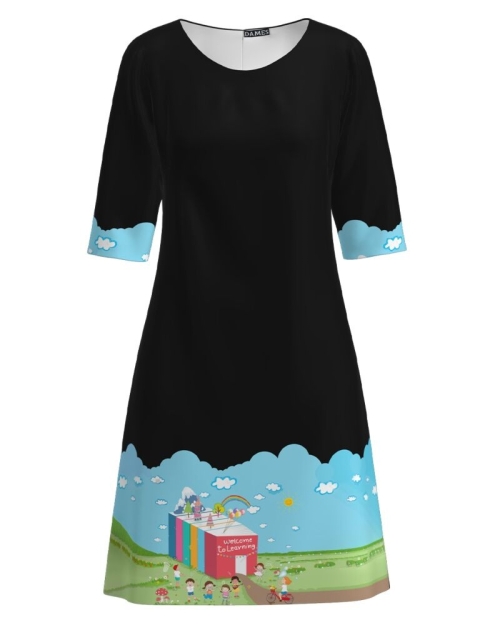 Rochie casual neagra Back To School CMD1186 - Img 1
