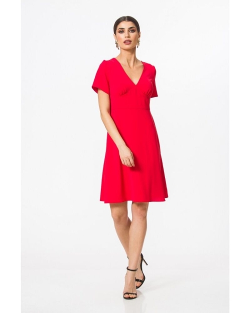 Rochie casual PREMIUM, Rubin cu maneca scurta DP011 - Img 3