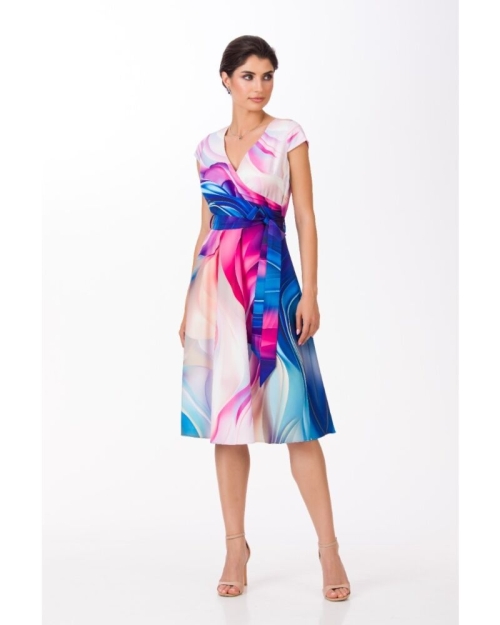 Rochie de vara cu maneca scurta imprimata multicolor SS24 - Img 2
