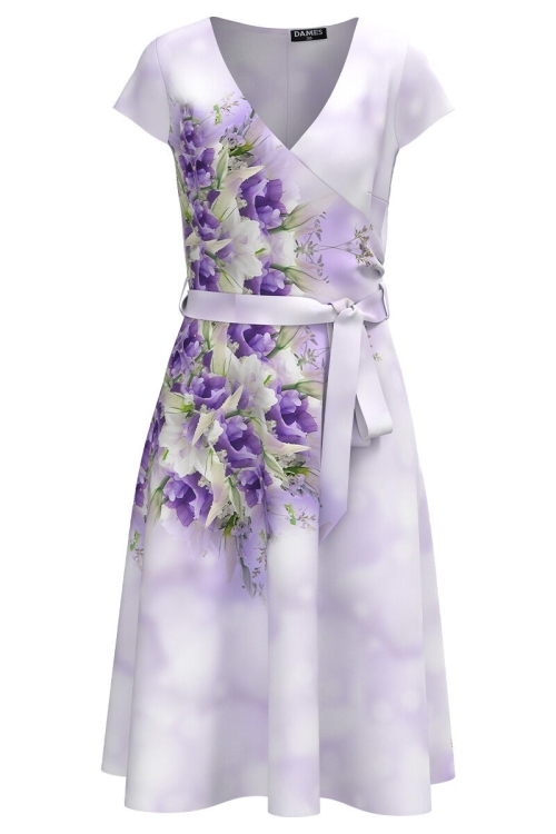 Rochie de vara cu maneca scurta imprimata Violete - Img 2