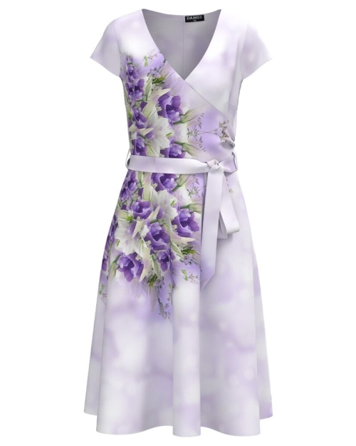 Rochie de vara cu maneca scurta imprimata Violete - Img 1