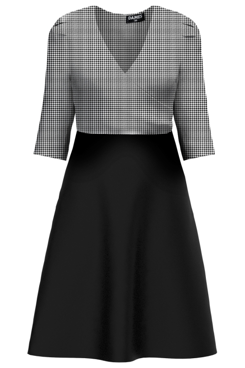 Rochie eleganta alb negru