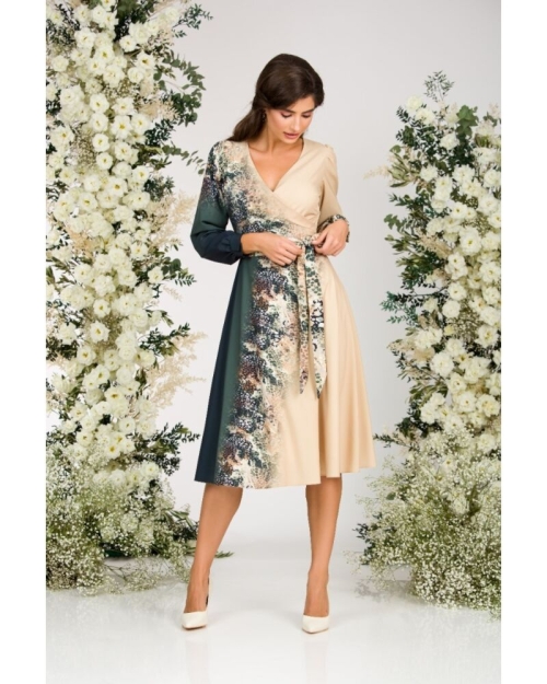 Rochie eleganta cu maneca lunga imprimata digital CMD1488 - Img 2