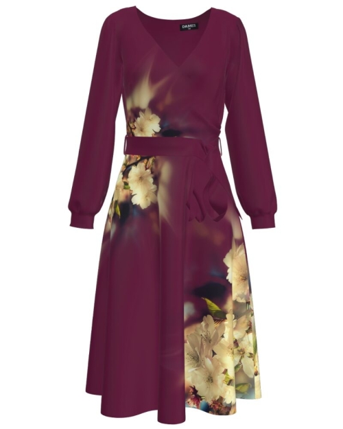 Rochie eleganta cu maneca lunga imprimata Floral CMD2566