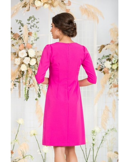 Rochie eleganta fuchsia cu maneca trei sferturi CMD835 - Img 7