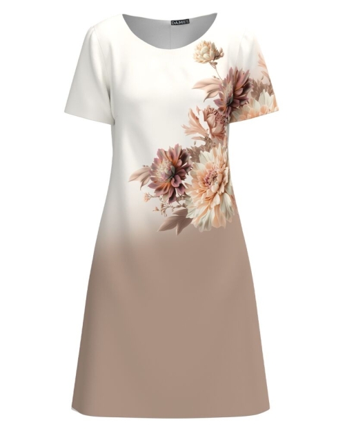Rochie evazata imprimata cu model floral CMD4621