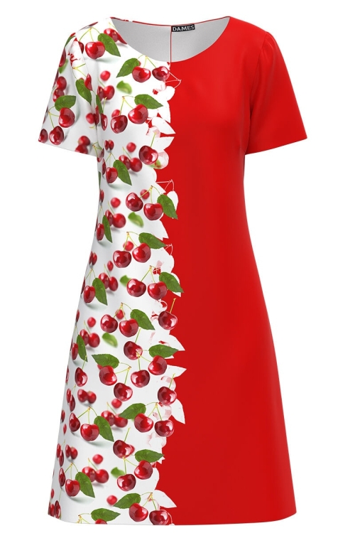Rochie evazata in doua culori imprimata digital Cirese CMD991 - Img 2