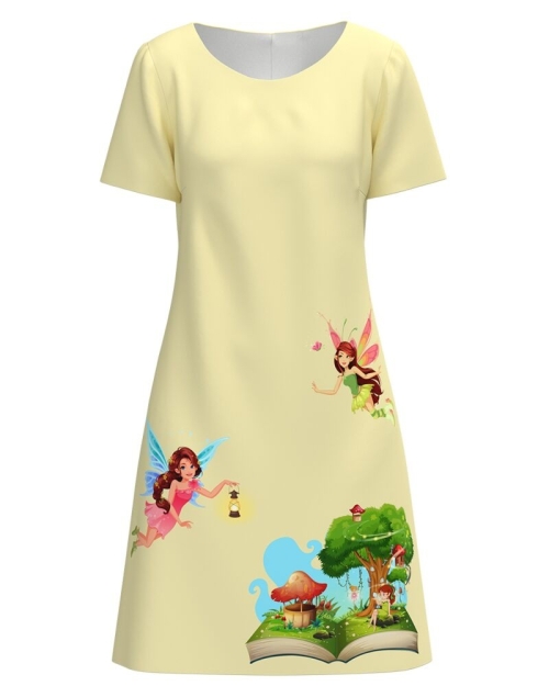 Rochie galbena evazata imprimata Zane CMD4275
