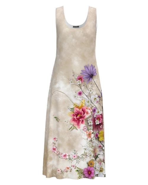Rochie lunga casual de vara cu buzunare imprimata floral