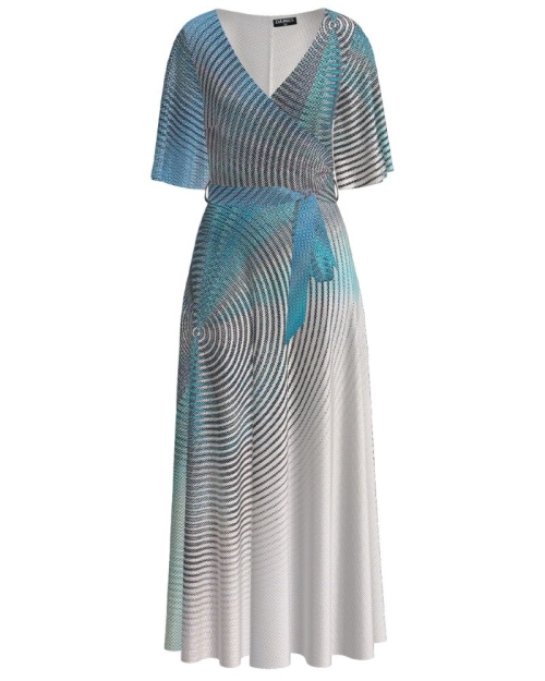 Rochie lunga eleganta de seara imprimata digital cu model abstract CMD1052 - Img 1