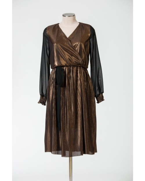 Rochie parte peste parte, bronz metalizat SR19 - Img 2