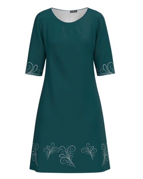 Rochie verde casual imprimata cu model floral CMD3774