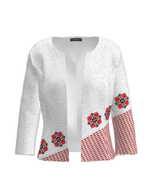 Sacou cambrat imprimat cu model traditional CMD1965