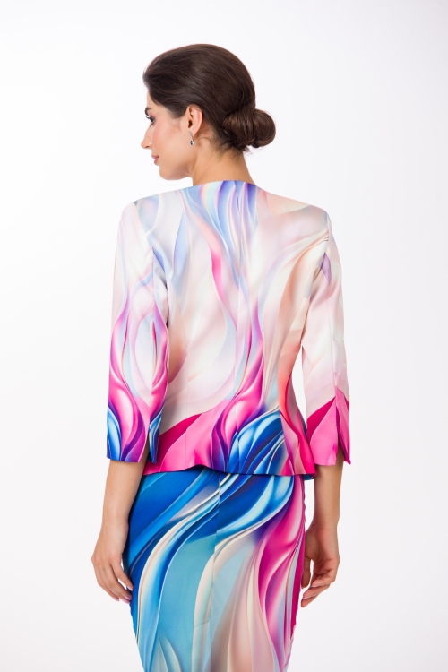 Sacou cambrat imprimat multicolor SS24 Stoc - Img 5