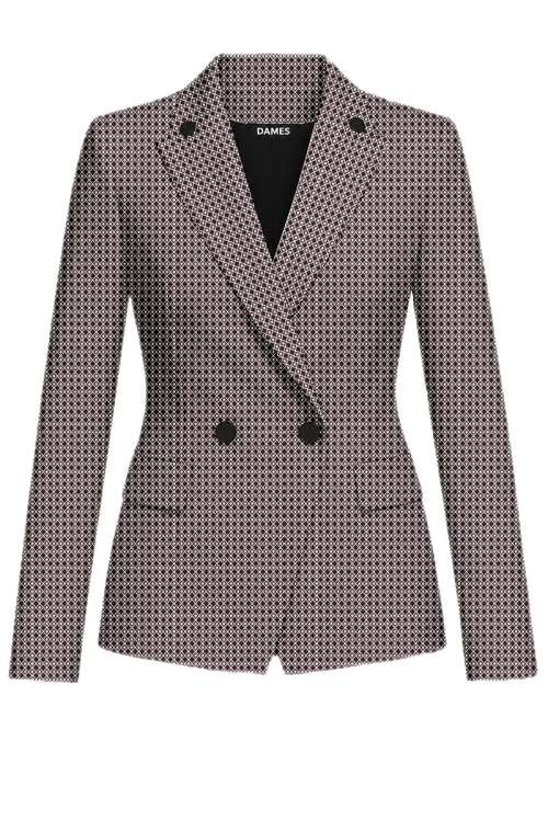 Sacou dama elegant din jacquard cu nasturi din catifea