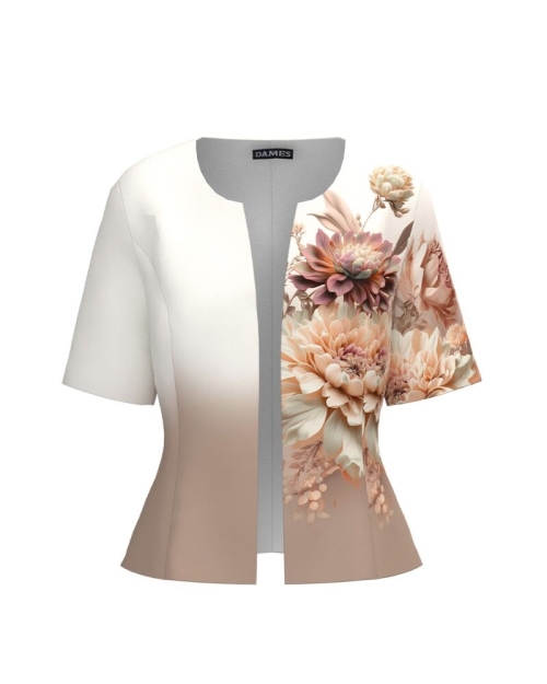 Sacou de vara cu maneca scurta imprimat cu model floral CMD4414 - Img 1