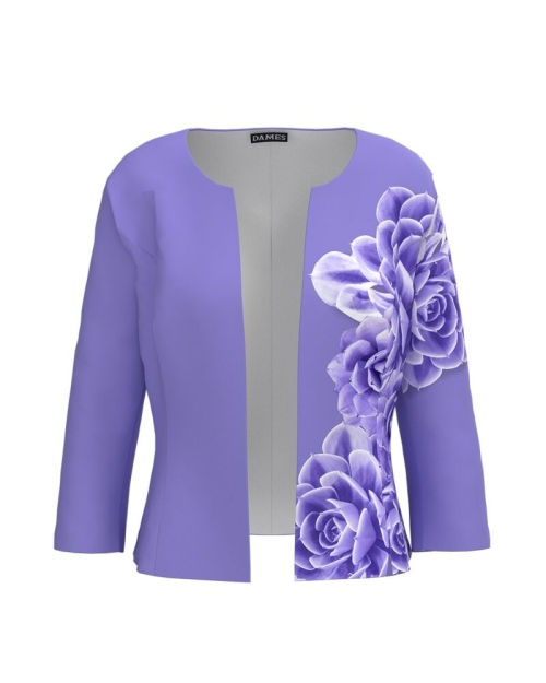 Sacou lila cambrat imprimat cu model floral CMD1771