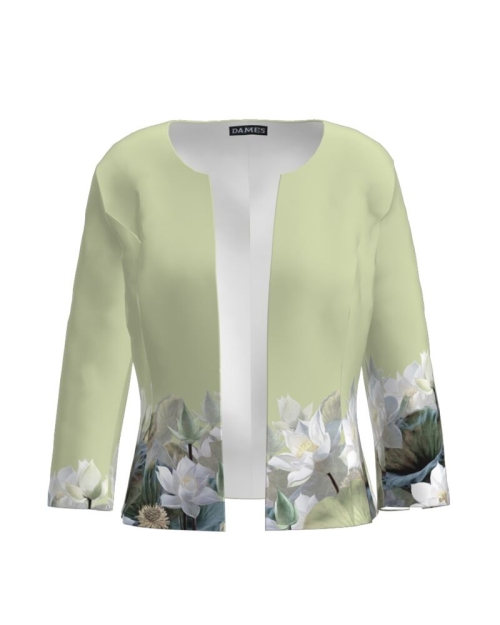 Sacou vernil cambrat imprimat cu model floral CMD2108
