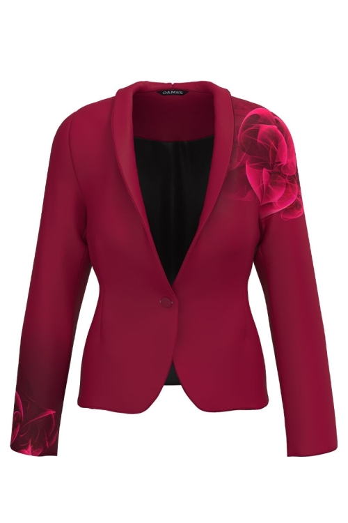 Sacou Viva Magenta cambrat imprimat cu model Floral CMD3885 - Img 2