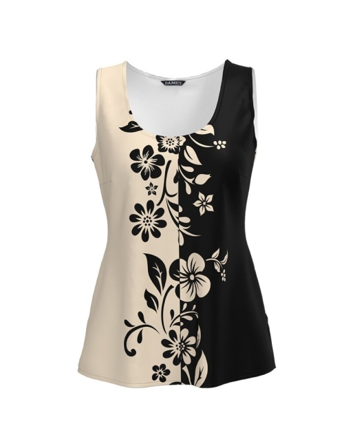 Top casual imprimat cu model floral CMD3848