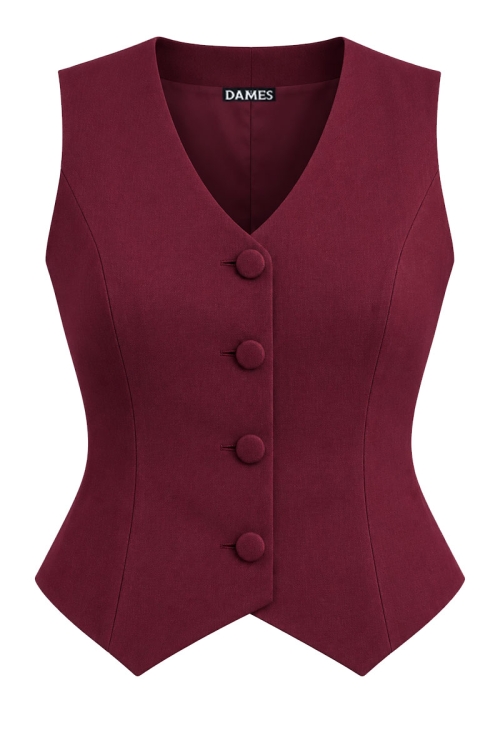 Vesta bordo eleganta cambrata