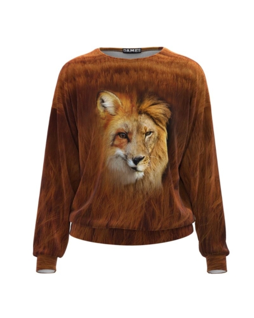 Bluza animal print tip hanorac din catifea CMD1385 - Img 1