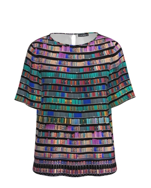 Bluza cu maneca scurta imprimata Carti CMD4470 - Img 1