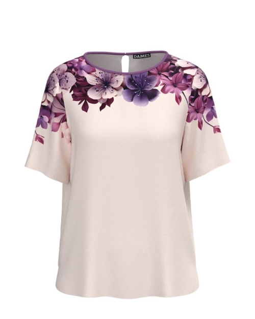 Bluza cu maneca scurta imprimata cu model floral