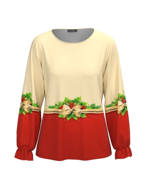 Bluza imprimata digital Christamas Flower CMD362