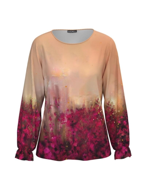 Bluza multicolora imprimata cu model floral CMD3906
