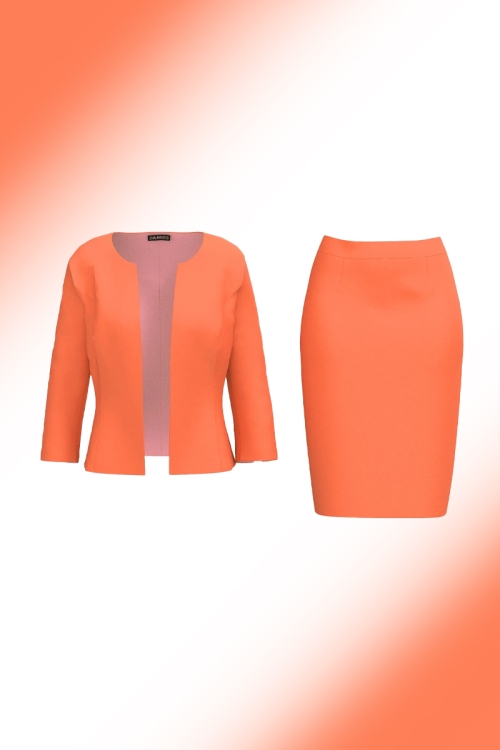 Costum office din jules crepe orange