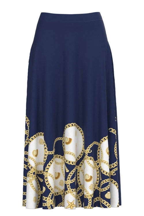Fusta clos bleumarin imprimata cu model Navy CMD2966 - Img 2