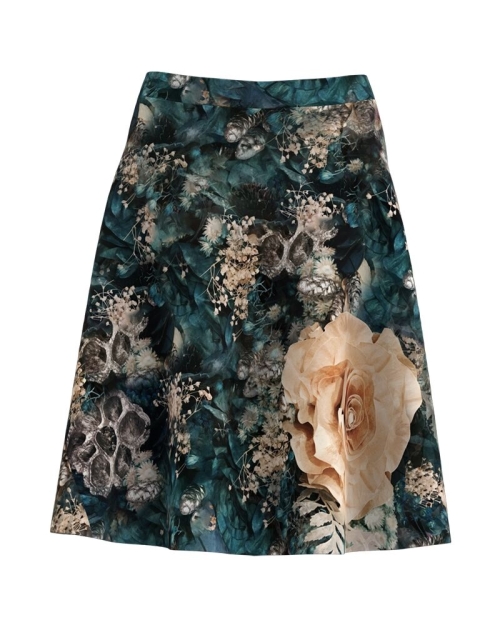 Fusta clos multicolora imprimata cu model floral CMD3438