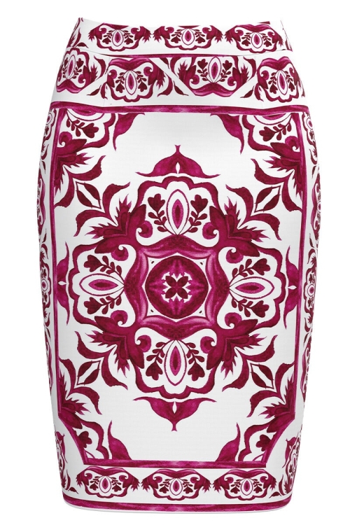 Fusta conica alba imprimata cu model Magenta CMD4400 - Img 2