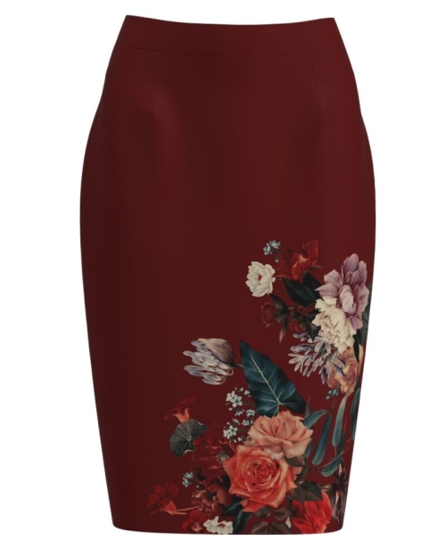 Fusta conica grena imprimata cu model floral CMD1153