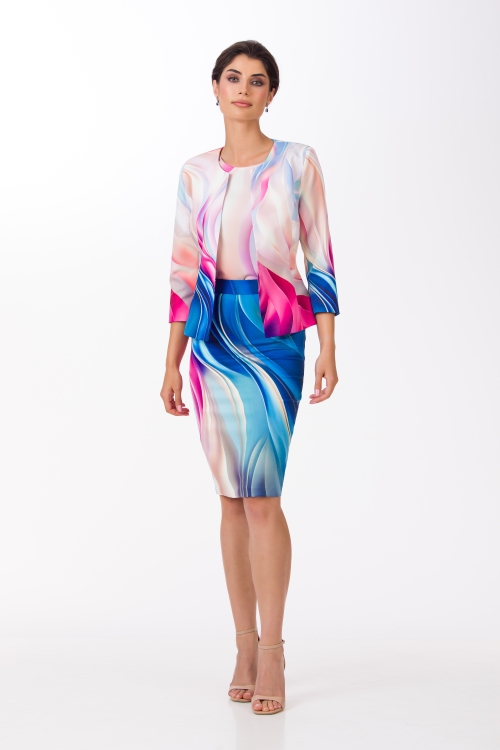 Fusta conica imprimata cu model multicolor SS24 - Img 1