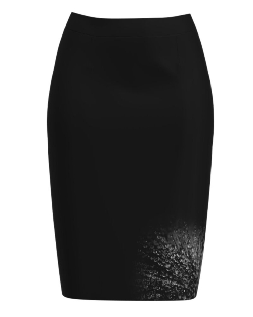 Fusta conica neagra imprimata picaturi de roua CMD4307