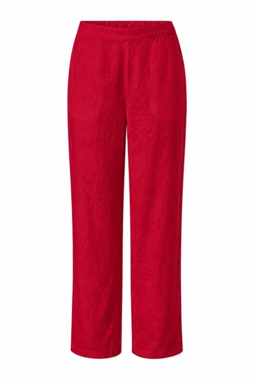 Pantaloni rosii drepti din vascoza
