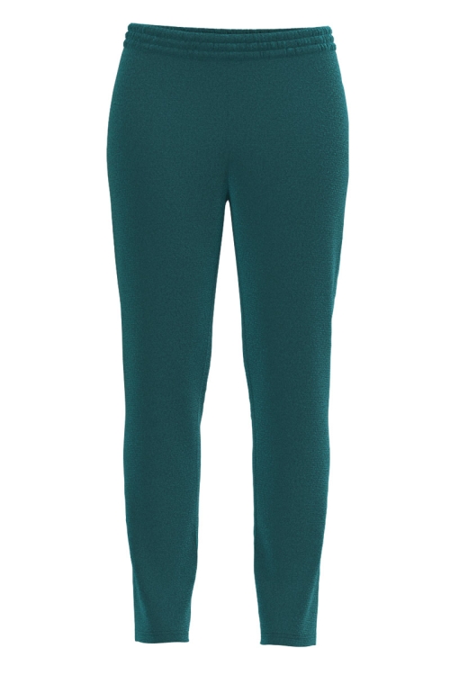 Pantaloni verde marin din catifea cu buzunare