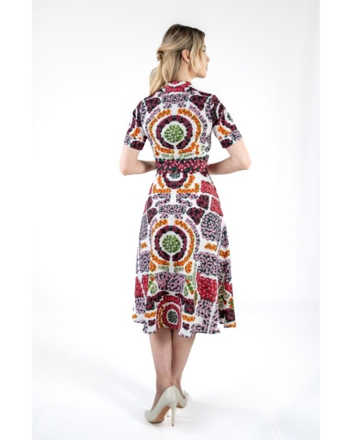 Rochie camasa cu maneca scurta imprimata gradinile Versailles SS24 - Img 4