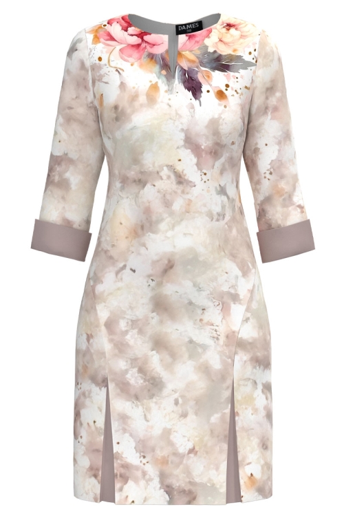 Rochie casual cu detalii imprimate bujori