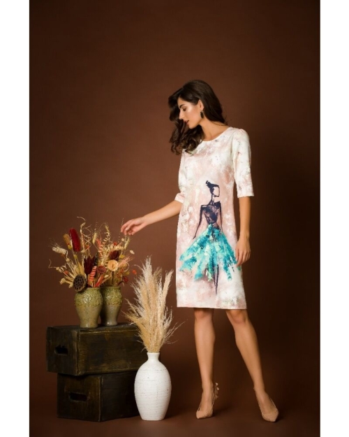 Rochie casual cu maneca imprimata digital Fashion CMD215 - Img 7