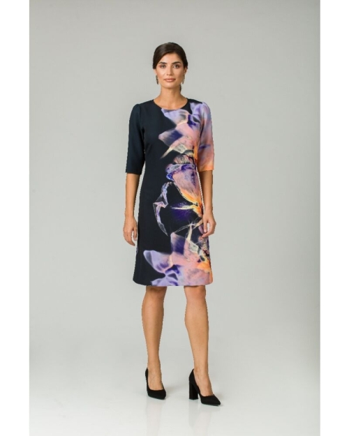 Rochie casual cu maneca imprimata digital floral Iris CMD199 - Img 3