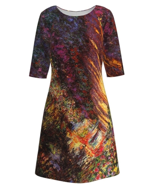 Rochie casual cu maneca imprimata digital model floral CMD156 - Img 1