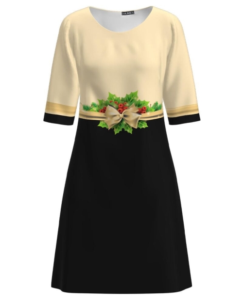 Rochie casual imprimata Christmas Flower CMD1631 - Img 1