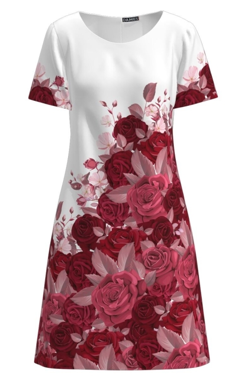 Rochie casual imprimata digital cu model Trandafiri CMD903 - Img 2