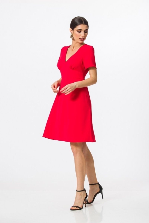 Rochie casual PREMIUM, Rubin cu maneca scurta DP011 - Img 7