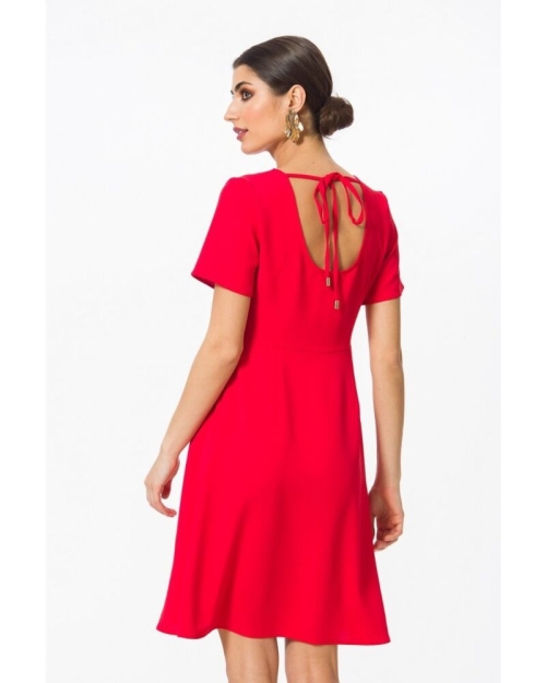 Rochie casual PREMIUM, Rubin cu maneca scurta DP011 - Img 4