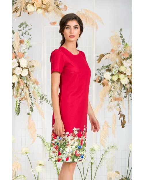 Rochie casual rosie imprimata digital CMD640 - Img 5