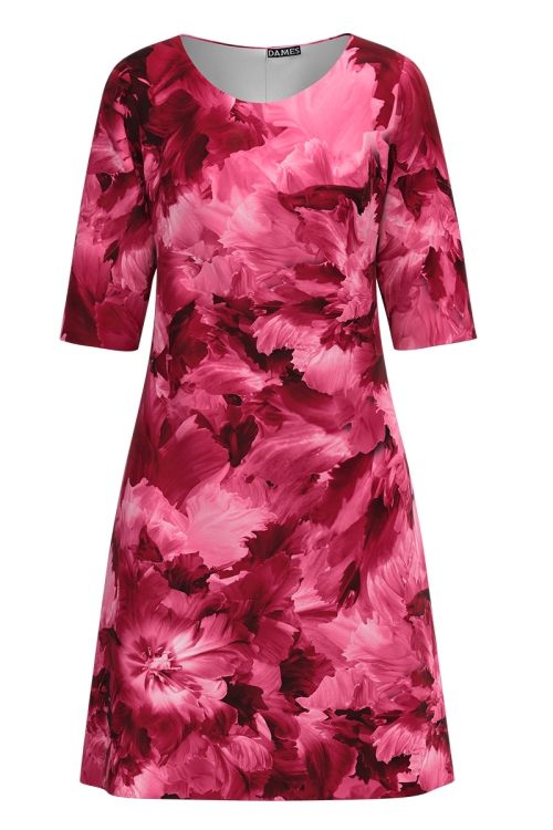 Rochie casual Viva Magenta cu imprimeu floral